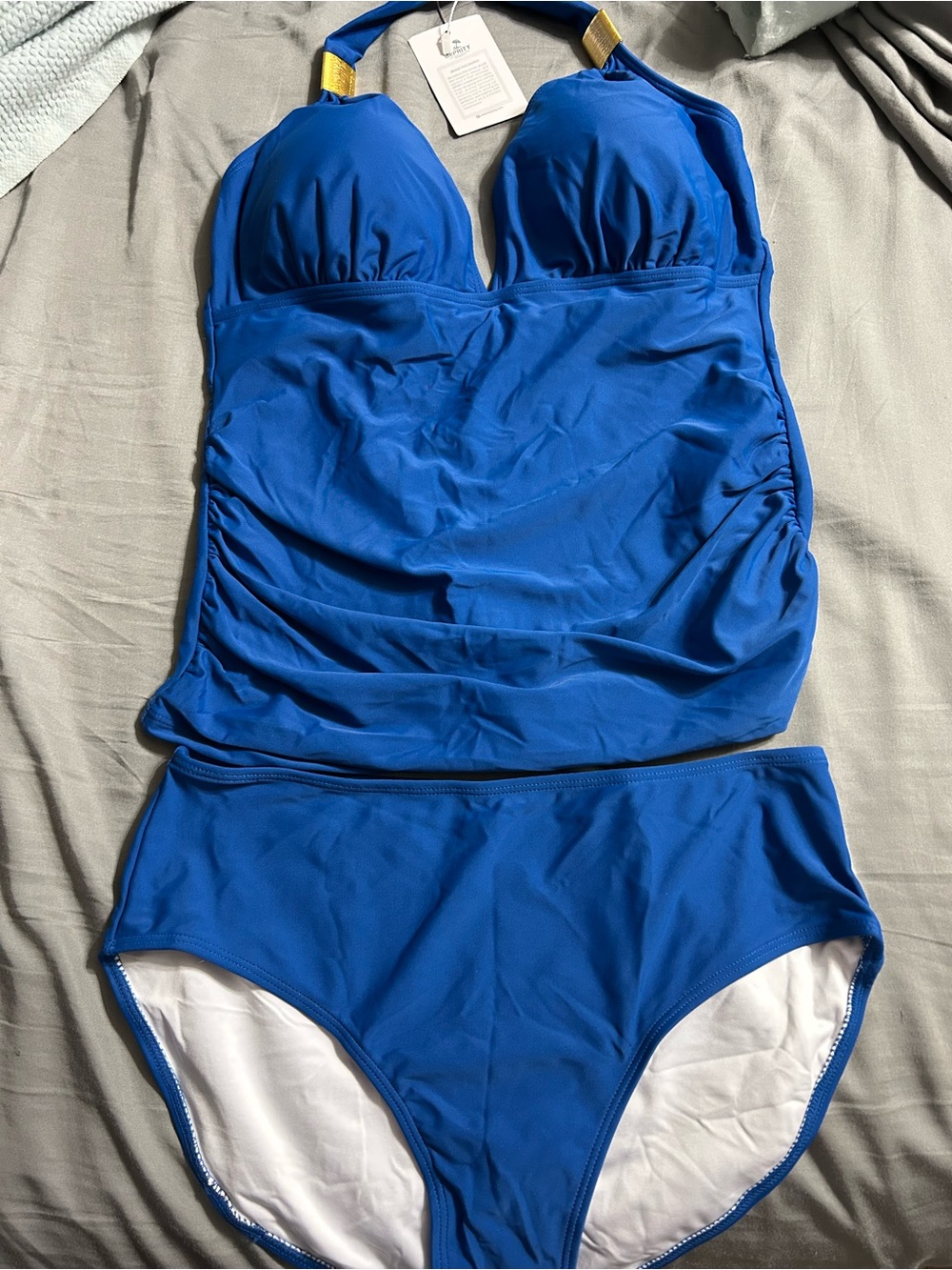 Women’s Royal Blue Two-Piece Tankini Swim Set - Classic Support